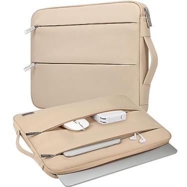 Imagem de V Voova Capa para laptop feminina de 15,6 polegadas, capa fina para computador com alça compatível com MacBook Pro 15/16, Dell XPS 15,15-16 polegadas HP Asus Acer Lenovo, laptop, Apricot