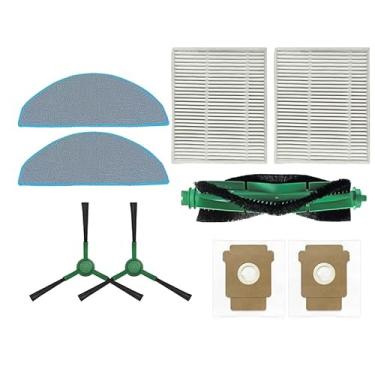 Imagem de 9 peças de escova principal/escova lateral/filtro/pano de esfregão/saco de poeira compatível com iRobot 104/105 avc/105 combo robô aspirador de pó peças sobressalentes