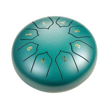 Imagem de menolana Tambor de língua de aço com martelo de madeira, livro de música, instrumento de percussão profissional leve para crianças, presentes para concertos de, Verde