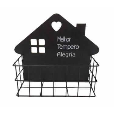 Imagem de Prateleira Casa de Madeira 24x20x8cm Melhor Tempero Alegria Golden Rio