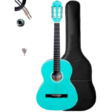 Imagem de Violão Eletroacústico Giannini N6 P/Canhoto + Acessórios (Turquoise Blue Satin)