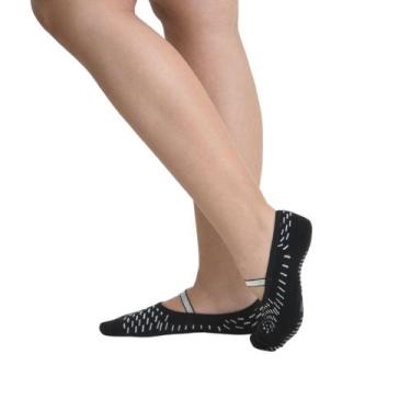 Imagem de Meia Sapatilha Antiderrapante Pilates Fitness Trifil, 35 a 38, Preto