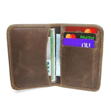 Imagem de Carteira Slim De Couro Masculina Cartões Rg Cnh