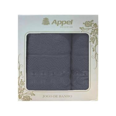 Imagem de Kit Toalhas Banho E Rosto Bordare 2 Peças Cinza Dove