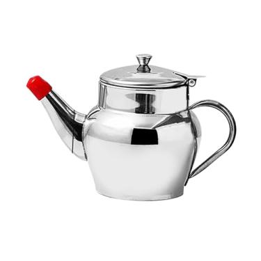 Imagem de Ioensy Dispensador de óleo de aço inoxidável, dispensador de temperos, garrafa portátil de azeite, recipiente de vinagre para casa, 500ml