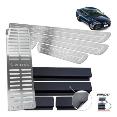 Imagem de Descanso + Soleira Gravação Prata Baixo Relevo Virtus Sense