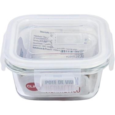 Imagem de Conjunto Potes De Vidro Hermético Marmita 525Ml Quadrado