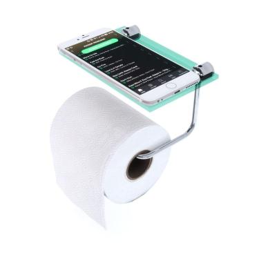 Imagem de Papeleira porta papel higiênico prateleira vidro celular ou