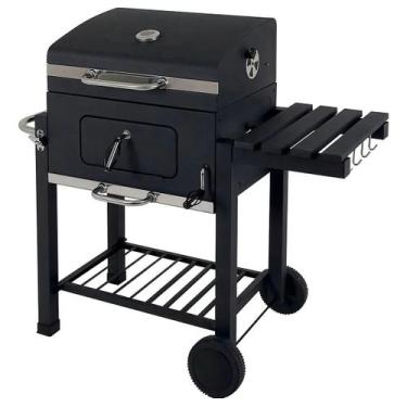 Imagem de Churrasqueira Americana A Carvao Com Rodas, Capa E Mesa Preto - Brazil