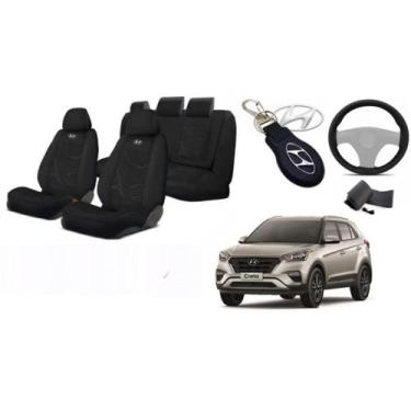 Imagem de Combo Capas Conforto Creta 14-22 + Volante + Chaveiro - Ferro Tech