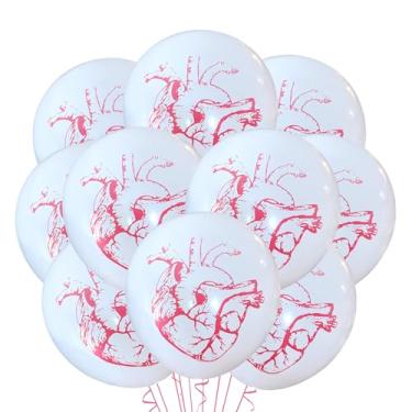 Imagem de Malayan Products Heart Latex Balloons 12 Count, Anatomically Correct Birthday Decoration Classroom, Doctor Surgeon Nurse Medical Party Event Supply, Anatomy Education (White & Red)