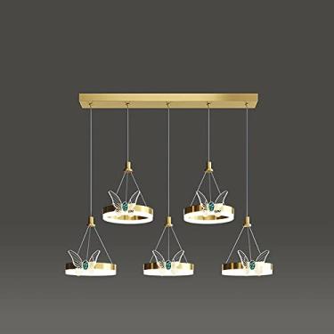 Imagem de Lustres de cristal de luxo, iluminação de lustre de quarto, luz pendente de cabeceira, luminárias de parede de fundo de alumínio dourado, lustre de teto LED - iluminação suspensa para sala d