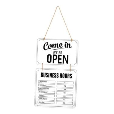 Imagem de Milageto Placa de Horário Comercial, Quadro Negro de Boas-vindas, Aberto E Fechado, Quadro Negro Pendurado para Cafeteria, Branco