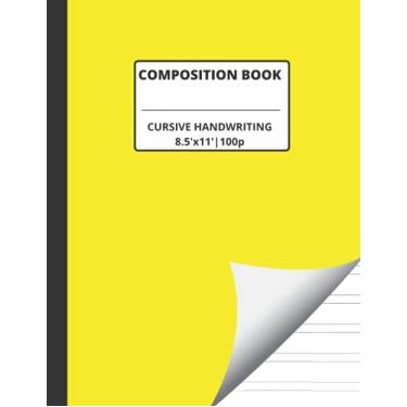 Imagem de Composition Book: Adult Cursive Script Book | Cursive Handwriting Practice Notebook for Adults | XL 8.5 x 11 (Large Size) | 100 Page Sheets | Yellow Cover | Practice & Improve!