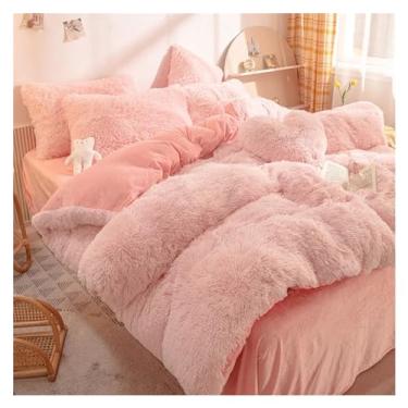 Imagem de Jogo de cama de luxo - Capa de edredom de lã grossa quente para o inverno, lençol de cama e fronhas, capa de edredom Queen King Size (1 solteiro)