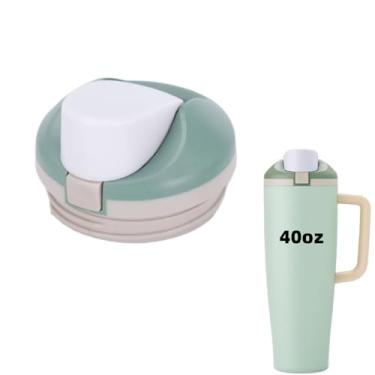 Imagem de Tampa de substituição compatível com garrafa de água Owala FreeSip Sway 850 g 1,134 g (verde, para copo Owala FreeSip 1,134 g com alça)