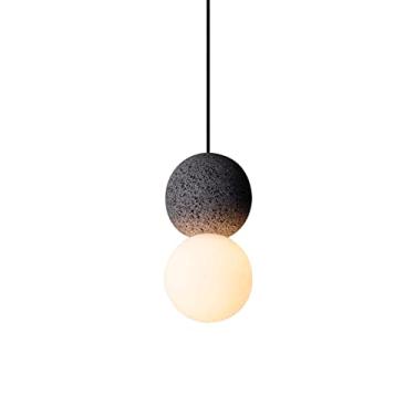 Imagem de YQSLQZZ Lustre de sala de jantar industrial Terrazzo, vintage casa de fazenda 1 luminária pendente de globo de luz, sala de jantar, bar, cozinha, ilha, luzes de teto suspensas, G9 x 3W, luz quente de