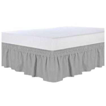 Imagem de Saia Para Cama Box Com Elástico Em Toda A Volta Cores Branca Preta Cin