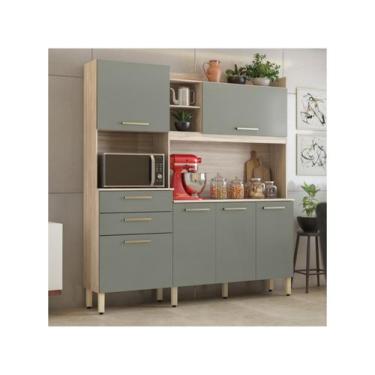 Imagem de Armário de Cozinha Compacta Demóbile Select 2 Gavetas, Avena e Menta
