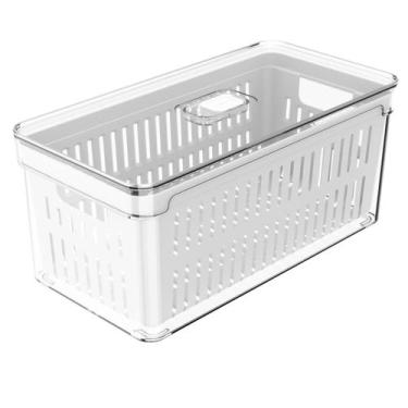 Imagem de Cesto Organizador 5 Litros Clear Fresh Pote Para Geladeira Cozinha Mul