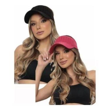 Imagem de Chapéu Feminino Respirável De Cor Sólida Com Viseira E Aba Longa - oem