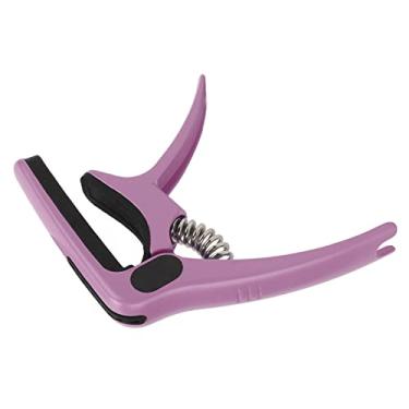 Imagem de RiToEasysports Capo de Guitarra de Metal de Com Suporte de Palheta e Estofamento Macio - Ideal para Baixo Acústico Elétrico Ukulele Banjo (Macaron-Roxo)