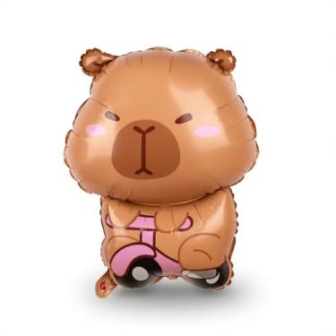 Imagem de Kit Cartelado Capivara 3D – 25 Modelos Temáticos (1 Unidade por Cartelado) – Decoração de Festa, Painel e Mesa Infantil – Foil Premium Luma Festas (Capivara Patinete)