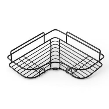 Imagem de Prateleira de Canto Aramada em Metal, 26x4 cm, Organizador para Banheiro e Cozinha, Resistente com Drenagem
