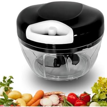 Imagem de Miniprocessador Manual de Alimentos 3 Lâminas Inox – Tritura Cebola, Alho, Frutas, Ervas – Compacto e Portátil – Design Minimalista (cores sortidas)