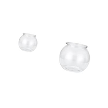 Imagem de Fenteer Aquário Transparente Pequeno, Redondo, Transparente, Tigela, Vaso para Escritório, Quarto, Mesa, Sala de Estar, Mesa, Decoração de Plantas