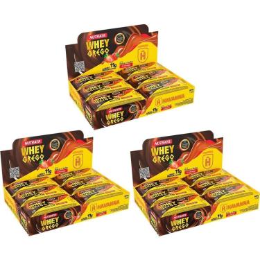 Imagem de Kit 3X Barra Whey Grego Bar - 12 Unidades de 40g Dulce de Leche Havanna e Morango - Nutrata-Masculino