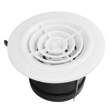 Imagem de Garosa Grelha de Ventilação de Ar Redonda ABS 75 Mm Ajustável No Teto de Parede Montado Com Painel Branco Removível para Banheiro, Cozinha, Escritório, Ventilação de Saída de Ar