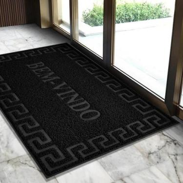 Imagem de 2 Tapete Porta Capacho Bem Vindo Antiderrapante PVC 60x90 Vr - IDEALIZ