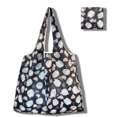 Imagem de Sacolas de compras reutilizáveis para mulheres, sacolas de compras de poliéster dobráveis extragrandes resistentes laváveis na máquina reutilizáveis para armazenamento de viagem, uso diário, coruja