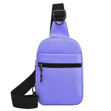 Imagem de Bolsas transversais pequenas para mulheres, pochete de ombro e peito, bolsas de telefone com vários bolsos, mochila para caminhadas, corrida, viagens, Roxa
