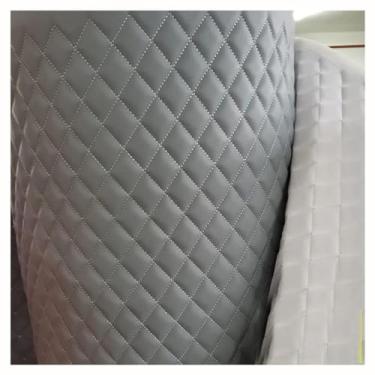 Imagem de Couro sintético acolchoado vinil PVC tecido de couro sintético impermeável tecido de couro sintético acolchoado com ponto de diamante acolchoado forro de linho estofado (cinza, 1,6 x 4 m)