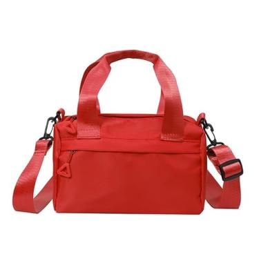 Imagem de Mini bolsa de ginástica mensageiro de nylon multiuso fitness ombro elegante viagem com alça ajustável, Vermelho, Medium, vermelho
