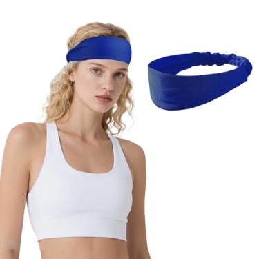 Imagem de Bandanas refrescantes, resfriamento instantâneo, absorção de umidade, faixas de suor elásticas para corrida, ioga, academia, exercícios esportivos (azul royal)