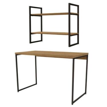 Imagem de Mesa Escrivaninha c/ Nicho Kpb Freijó/Preto Fosco - MILANI MOVELARIA