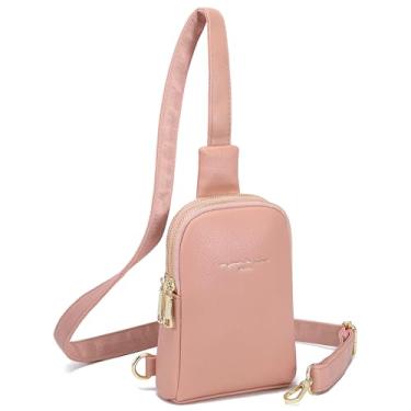 Imagem de INICAT Pequenas bolsas tiracolo para mulheres de couro vegano para celular pochete para mulheres e homens, rosa, Small, Transversal