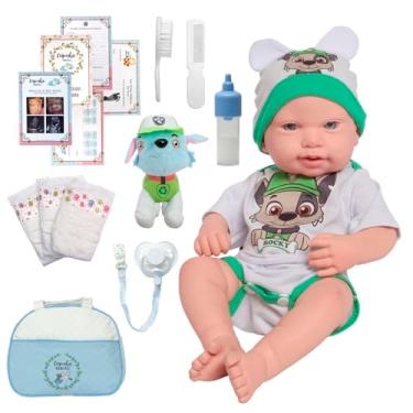 Imagem de Boneco Reborn Realista Masculino Com Bolsa Maternidade