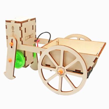 Imagem de Kit científico: carrinho de robô DIY de madeira para crianças com mais de 8 anos