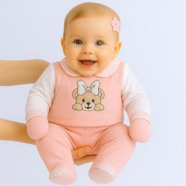 Imagem de Conjunto Pagão 100% Algodão Roupa Saída Maternidade Bebê Menino Ou Men