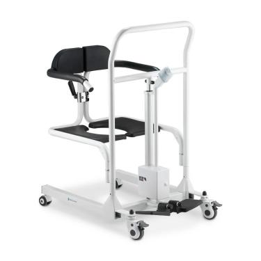 Imagem de Cadeira De Transferência Dellamed Multiuso Com Elevação Eletrônica Até 135 Kg Assento 48,5cm Branco E Preto D80