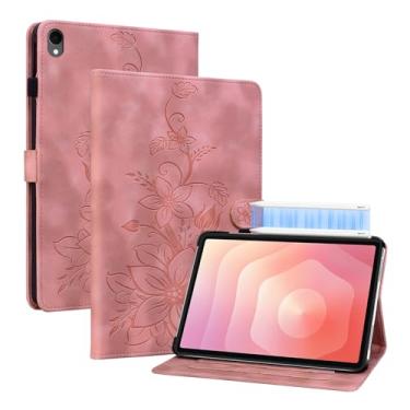 Imagem de KEFBWAO Capa para Samsung Galaxy Tab S11 2025 11 polegadas SM-X736B/SM-X730, capa de couro PU premium com fecho magnético com suporte para caneta S, rosa