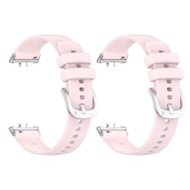 Imagem de Pacote com 2 pulseiras de relógio compatíveis com Samsung Galaxy Fit 3 SM-R390, pulseira esportiva de silicone macio, para mulheres e homens