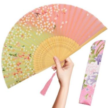Imagem de Ventilador de mão dobrável OmyTea para mulheres, estilo chinês e japon