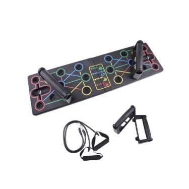 Imagem de Apoio Flexão 14 em 1 Dobrável - Prancha de Braço com Faixa Resistência para Treino Costas, Ombro e Peito(prancha base c/corda(ga260))