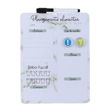 Imagem de Lousa Magnética Cardápio Semanal 28×21 Cm Planner De Refeições Com Caneta E ímãs Para Geladeira