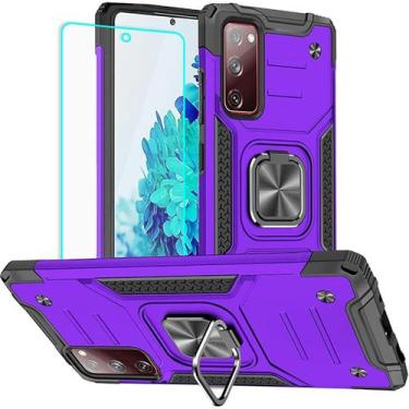 Imagem de Capa HNHYGETE para Samsung Galaxy S20 FE 5G roxa com suporte de 360